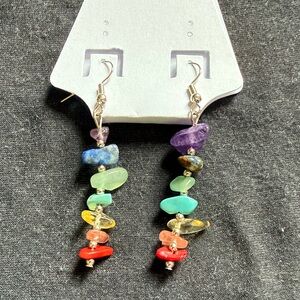 Colorful Genuine Gemstone Drop Earrings